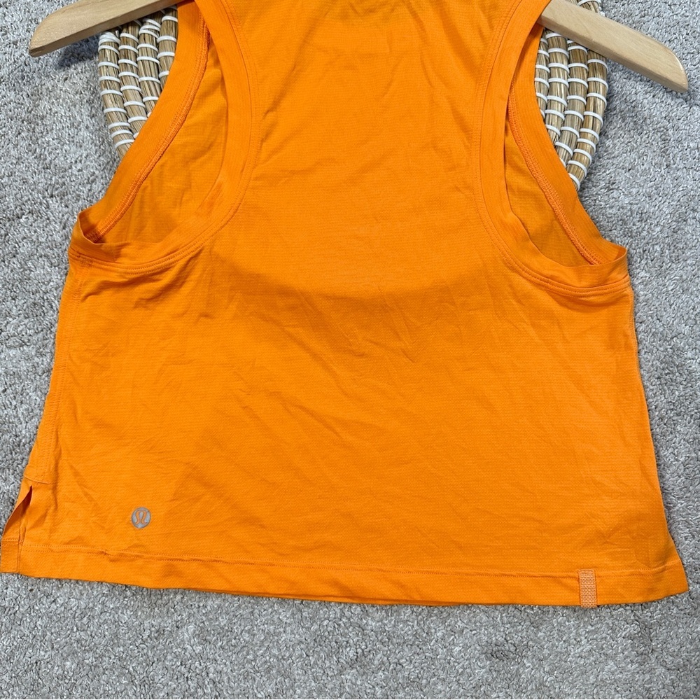 Lululemon Women’s Ultralight Waist-Length Tank Top Sleeveleee in Orange Size 2 - Picture 8 of 12